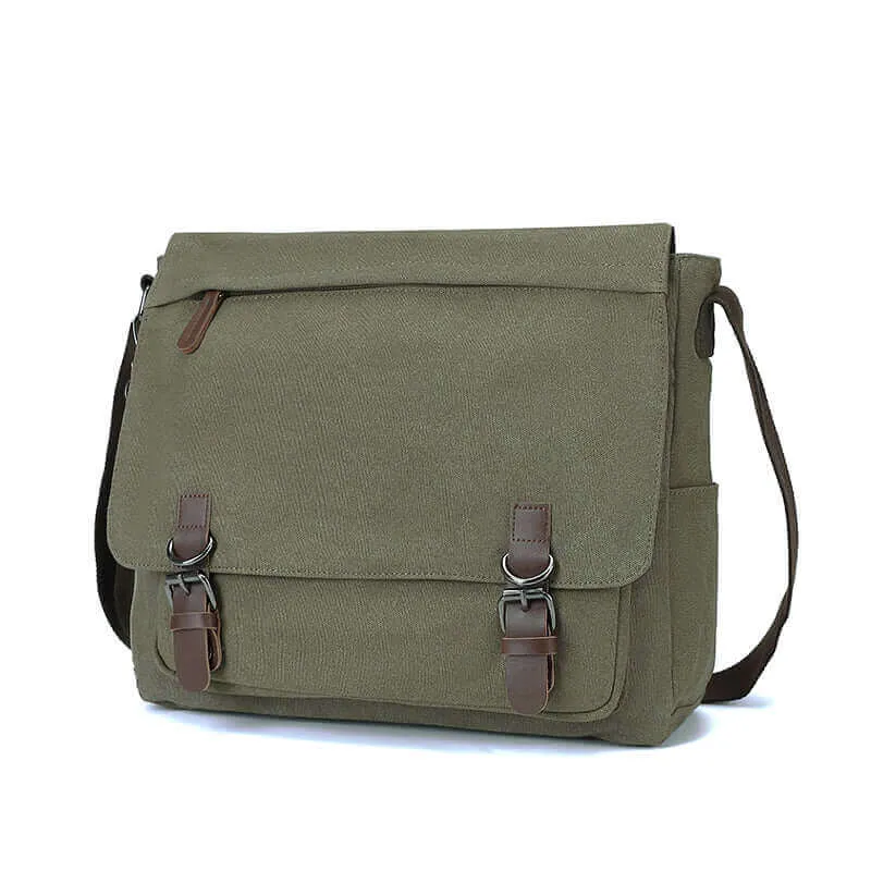 Stylish Canvas Shoulder and Crossbody Messenger Bag | Fits 15" Laptop