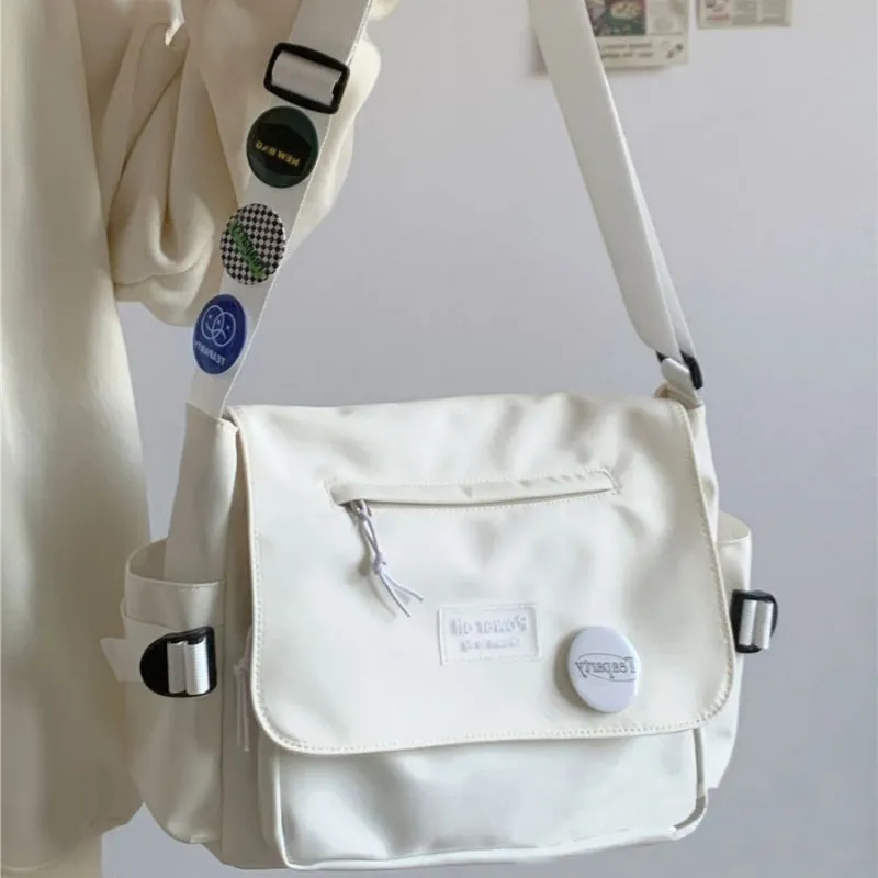 Versatile Unisex Crossbody Messenger Bags with Badges