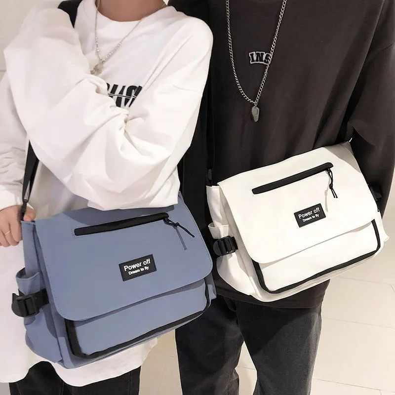 Versatile Unisex Crossbody Messenger Bags with Badges