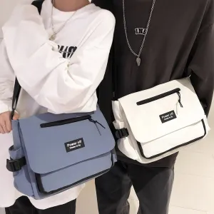 Versatile Unisex Crossbody Messenger Bags with Badges