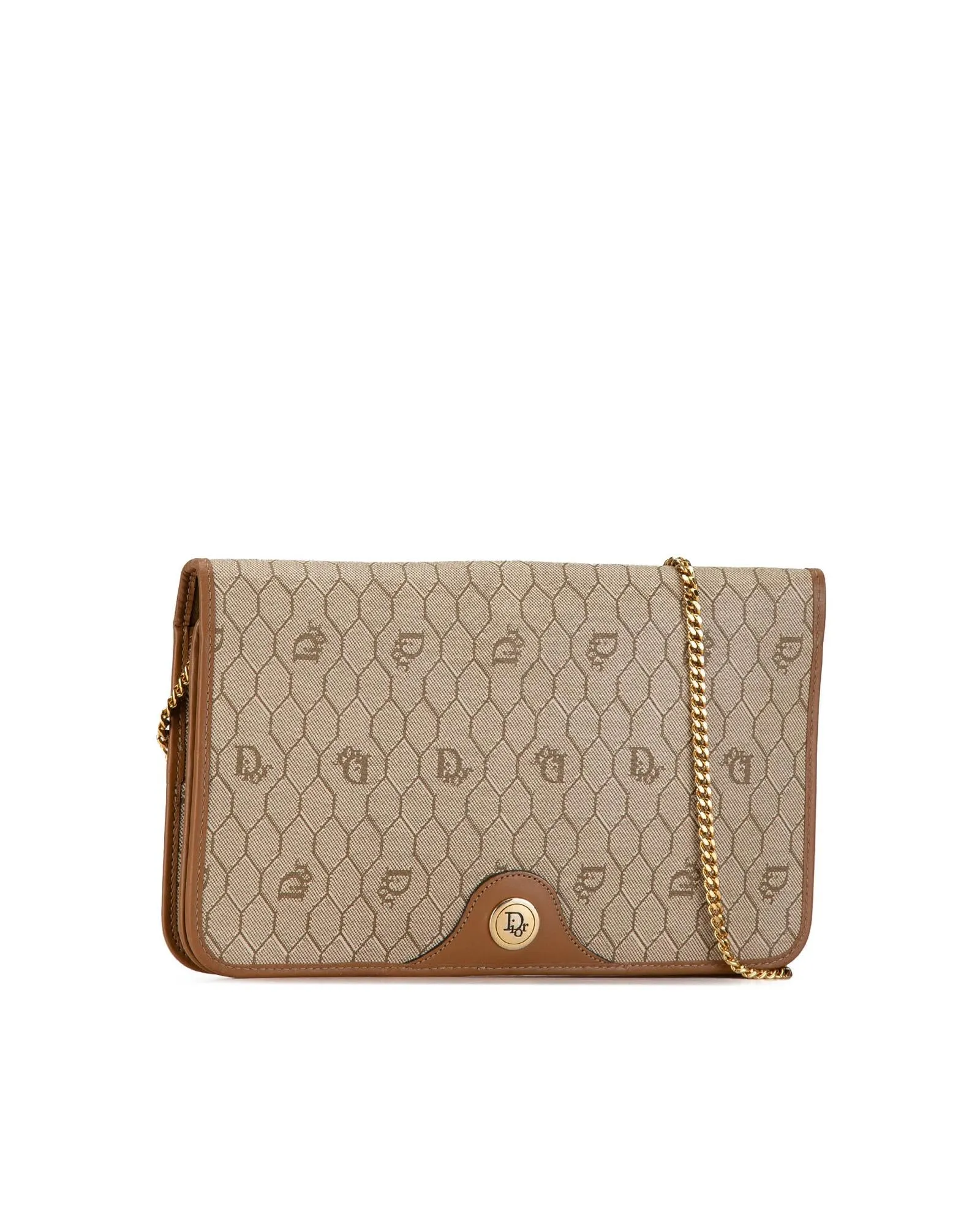 Vintage Dior Beige Canvas Chain Bag