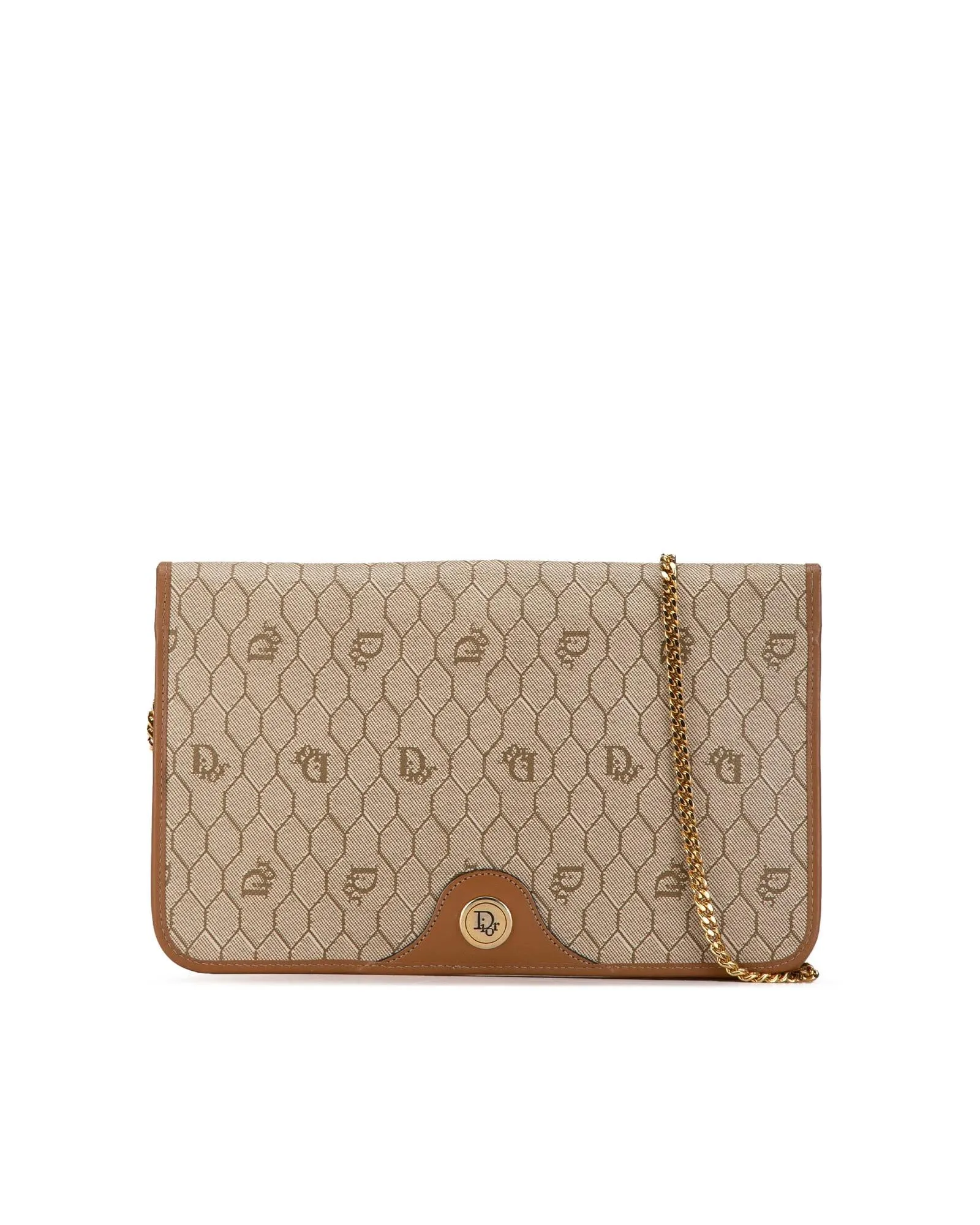 Vintage Dior Beige Canvas Chain Bag