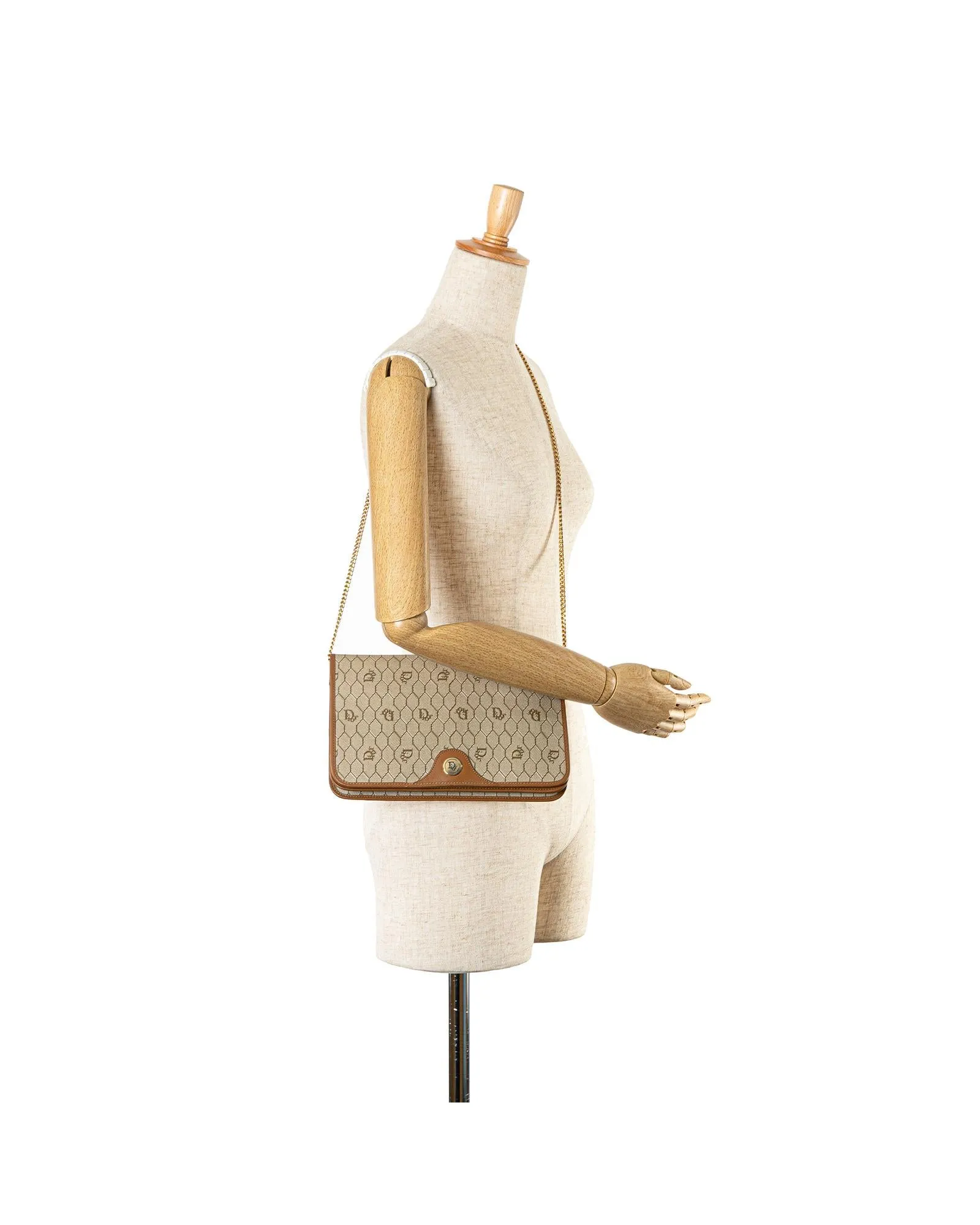 Vintage Dior Beige Canvas Chain Bag